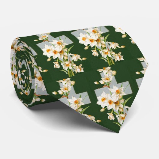 Cravate Croix et fleurs (Roulé)