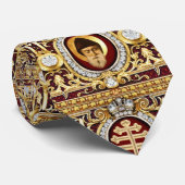 Cravate Croix maronite, Saints et col Cedre du Liban (Roulé)