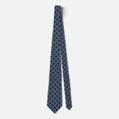 Cravate Croix noire coutures sur bleu-gris (Devant)