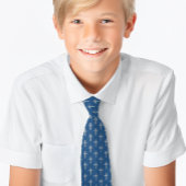 Cravate Croix religieuse Classique Bleu Faux Communion Arg