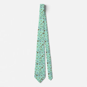 Cravate Croquet de preppy traîné main Vintage blanc