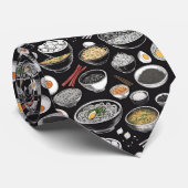 Cravate Croquis vintage de Ramen par CallisC Arts ⭐ ⭐ ⭐ ⭐  (Roulé)