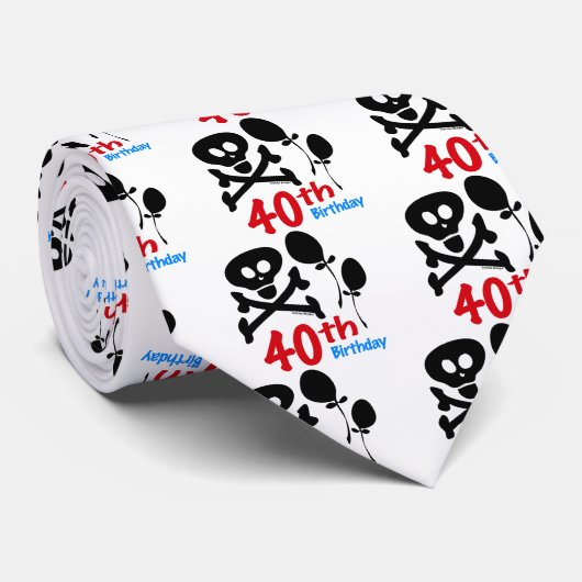 Cravate Crossbones de crâne du 40e anniversaire (Roulé)