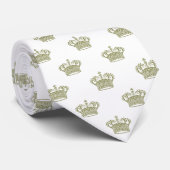 Cravate Crown 01 - Olive profond sur Khaki (Roulé)