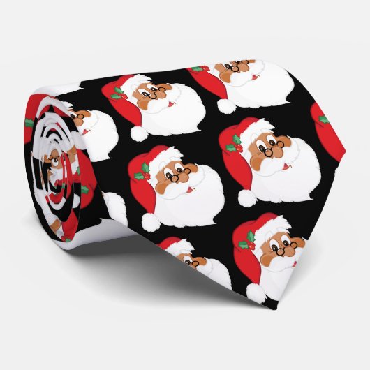 Cravate Croyez-vous en père noël noir ? (Roulé)