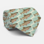 Cravate Cru de lien, truite Brown d'impression antique (Roulé)