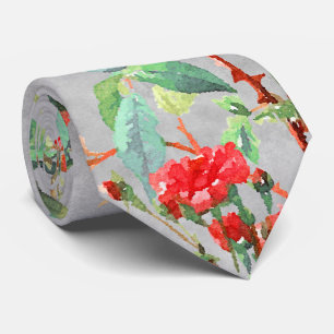 Cravate Cru floral de jardin de rose rouge