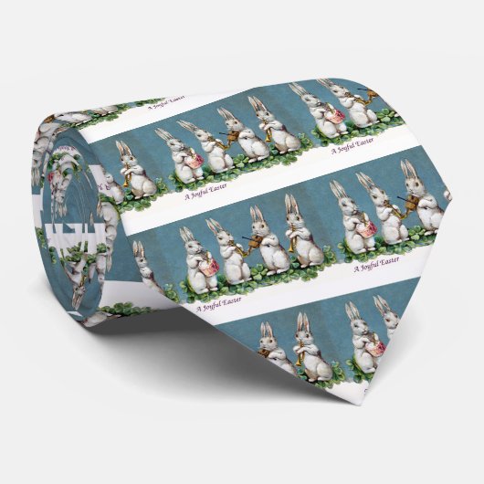 Cravate Cru Pâques de quartet de lapin (Roulé)