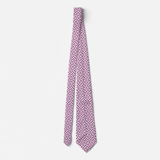 Cravate Cube Déco géométrique violet chaud (Dos)