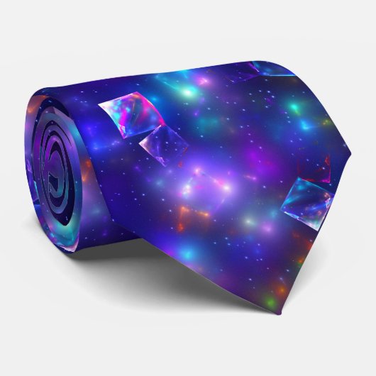 Cravate Cubes cosmiques (Roulé)