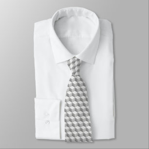 Cravate Cubes d'apparence 3D gris blanc