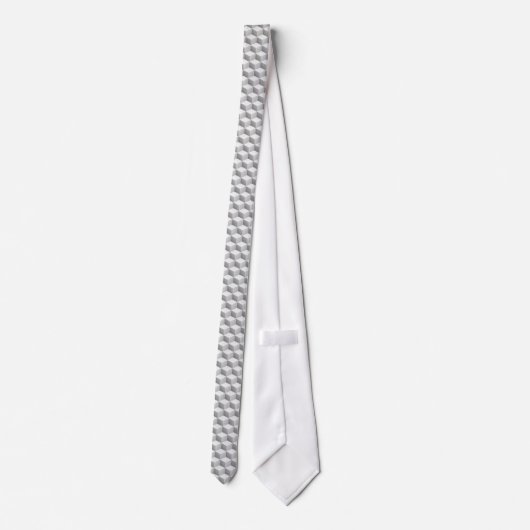 Cravate Cubes d'apparence 3D gris blanc (Dos)