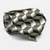 Cravate Cubes gris en illusion optique d'OPUS (Roulé)