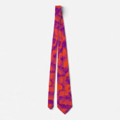 Cravate Cubisme Abstrait Motif Orange Violet (Dos)