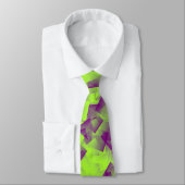Cravate Cubisme Abstrait Motif Violet Vert (Attaché)