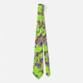 Cravate Cubisme Abstrait Motif Violet Vert (Devant)