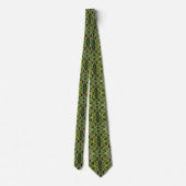 Cravate Cuir de dragon crocodile alligator vert jaune (Dos)