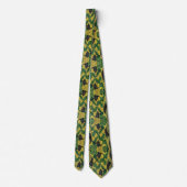 Cravate Cuir de dragon Crocodile Alligator Vert Jaune (Dos)