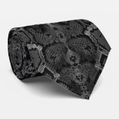 Cravate Cuir de serpent Python Bleu Minuit (Roulé)