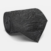 Cravate Cuir noir Abstrait (Roulé)