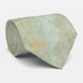 Cravate Cuivre oxydé et texture verte (Roulé)