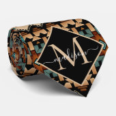 Cravate Culture amérindienne de style bohème Monogramme (Roulé)