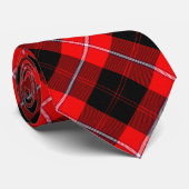Cravate Cunningham Clan Tartan Rouge Noir (Roulé)