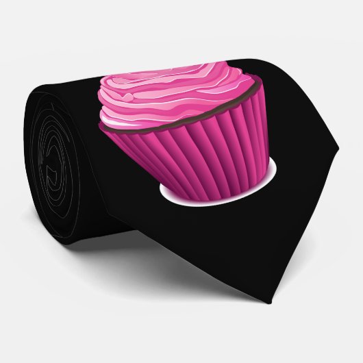 Cravate Cupcake rose (Roulé)