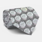 Cravate Cupcakes Chrome et Parties scintillant d'argent (Roulé)