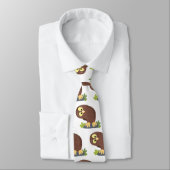 Cravate Curieux et drôle dessin animé de chouette brune (Attaché)