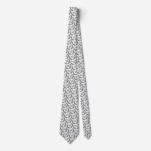 Cravate Custom Classic Black Laurel Wreath Feuille Motif (Devant)