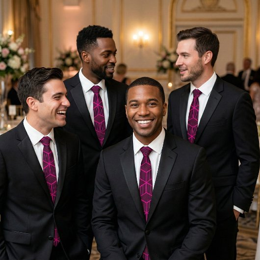 Cravate Custom Color Geometric 3D Cube Pattern