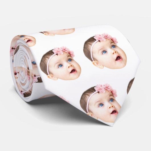 Cravate Custom Face Necktie Custom Logo Neck Tie Fathers  (Roulé)