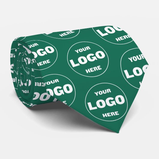 Cravate Custom Logo Emerald Green - Professional Branded  (Roulé)