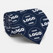 Cravate Custom Logo Navy Blue Tie - Professional Branded (Roulé)