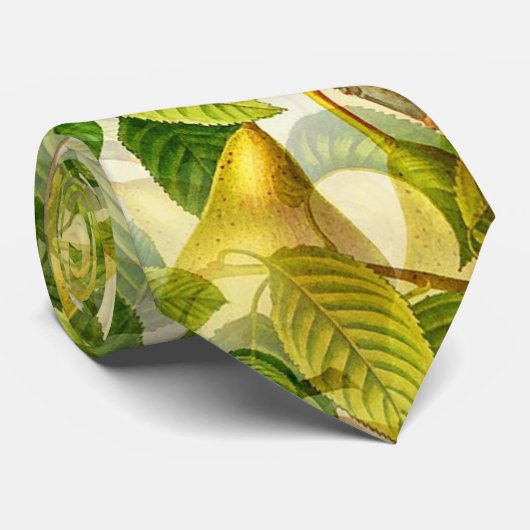 Cravate Custom logo pears and leaves (Roulé)