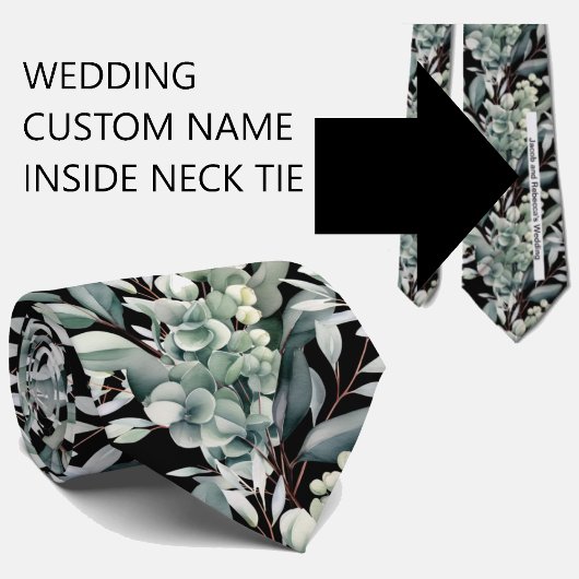 Cravate Custom Wedding Name on Back of Neck Tie