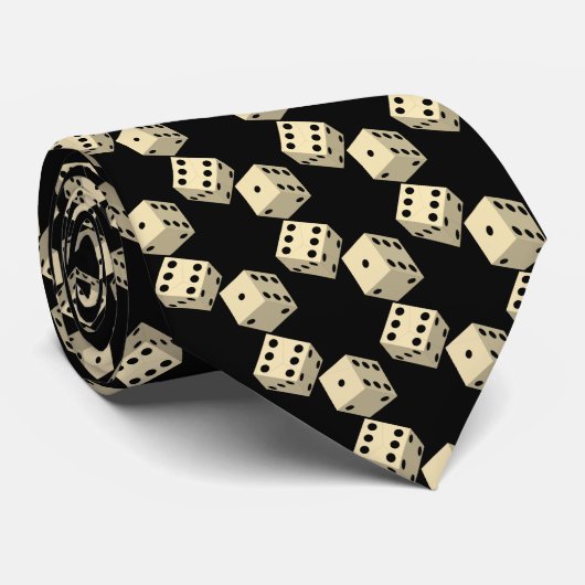 Cravate Customizable background colour Dice Games pattern (Roulé)