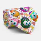 Cravate Cute and Funny Easter Eggs Cartoon (Roulé)