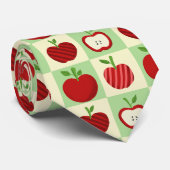 Cravate Cute Apple Pattern Green Fall Check Farmhouse (Roulé)