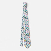 Cravate Cute Aquarelle Océan Animaux Motif (Dos)
