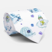 Cravate Cute aquarelle Ours polaire Motif de Noël (Roulé)