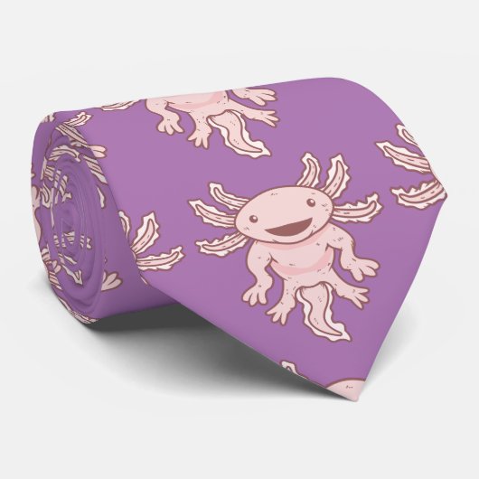 Cravate Cute Axolotl rose Thunder_Cove (Roulé)