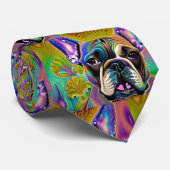 Cravate Cute Brindle French Bulldog Necktie (Roulé)