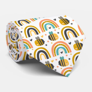 Cravate Cute Bumble Bee et Rainbows Motif