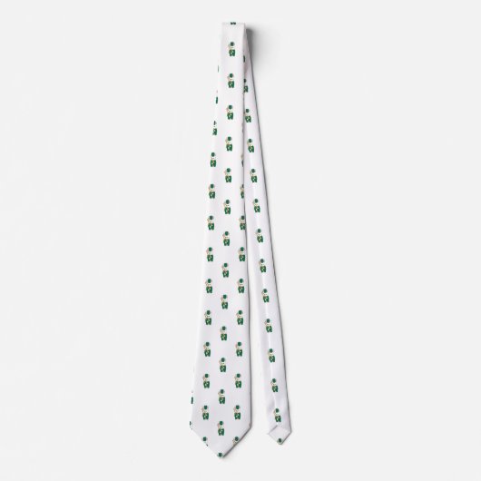 Cravate Cute Bunny Trombone Player Green Band Pattern (Devant)