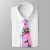 Cravate Cute Chat dans un Motif Casquette rose Random (Attaché)
