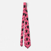 Cravate Cute Chat Noir Motif Valentine's Day Hearts (Dos)