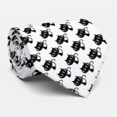 Cravate Cute chats blancs noirs motifs (Roulé)