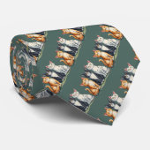 Cravate Cute Chats Chatons Chatons Happy Grey Vert (Roulé)